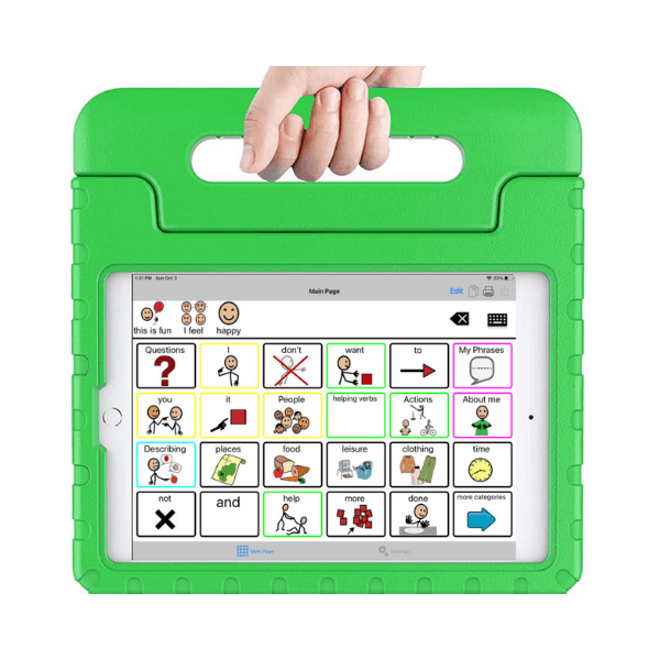 Promotional image for USA Speech Tablets by Gus Communication Devices Inc