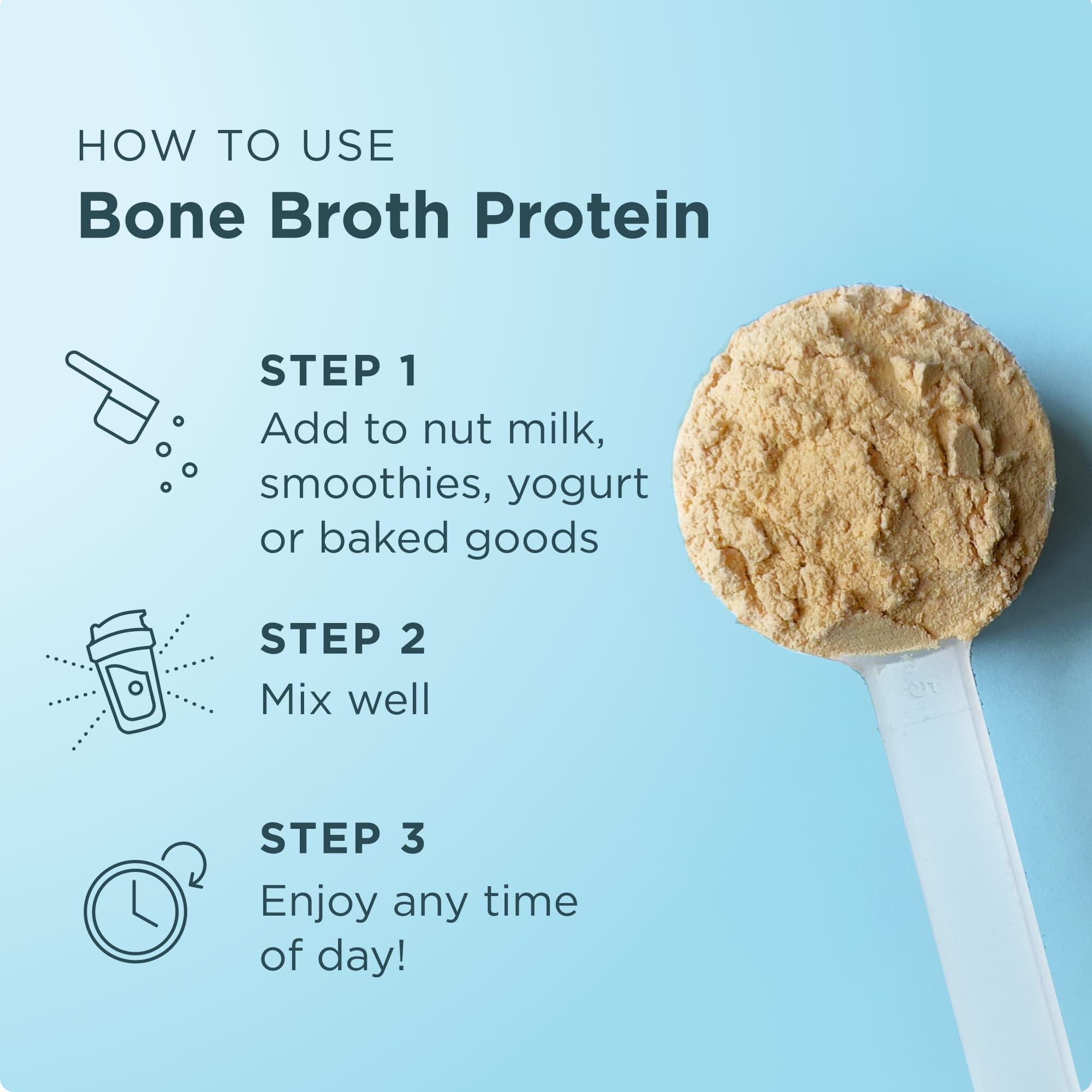 Bone Broth Protein Powder Vanilla (20 Servings) - view 6
