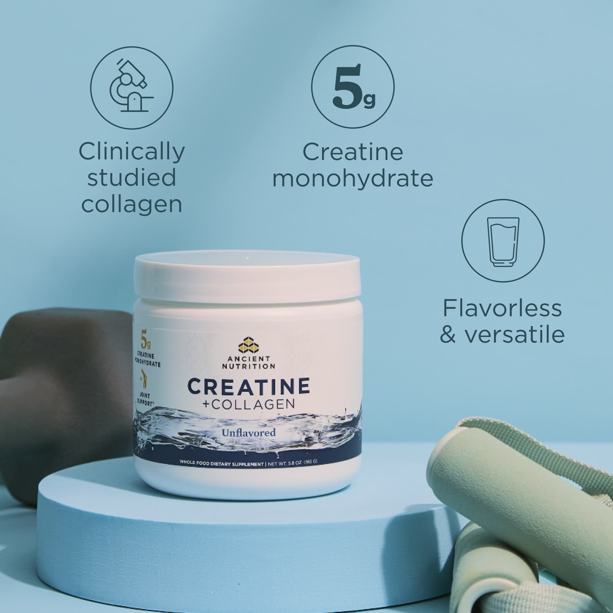 Creatine + Collagen Powder Unflavored (30 Servings) - view 2