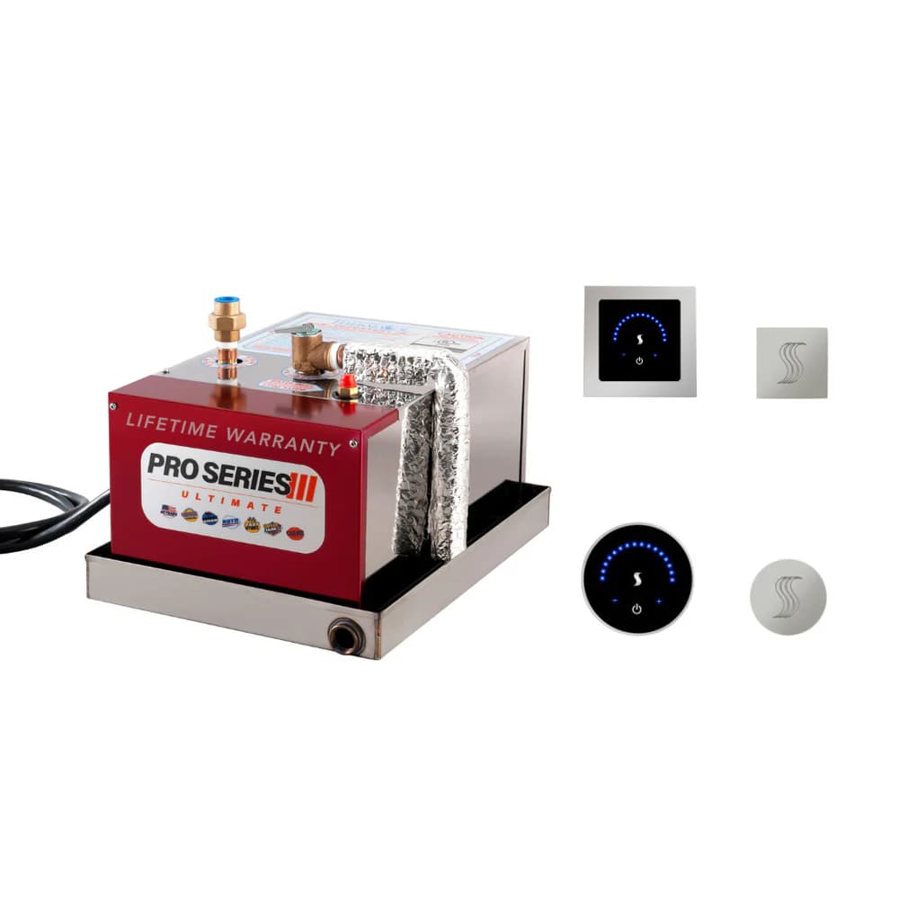 ThermaSol Steam Shower Package Complete All-In-One Pro Series Ultimate Generator and MicroTouch Control Kit Square or Round - view 1