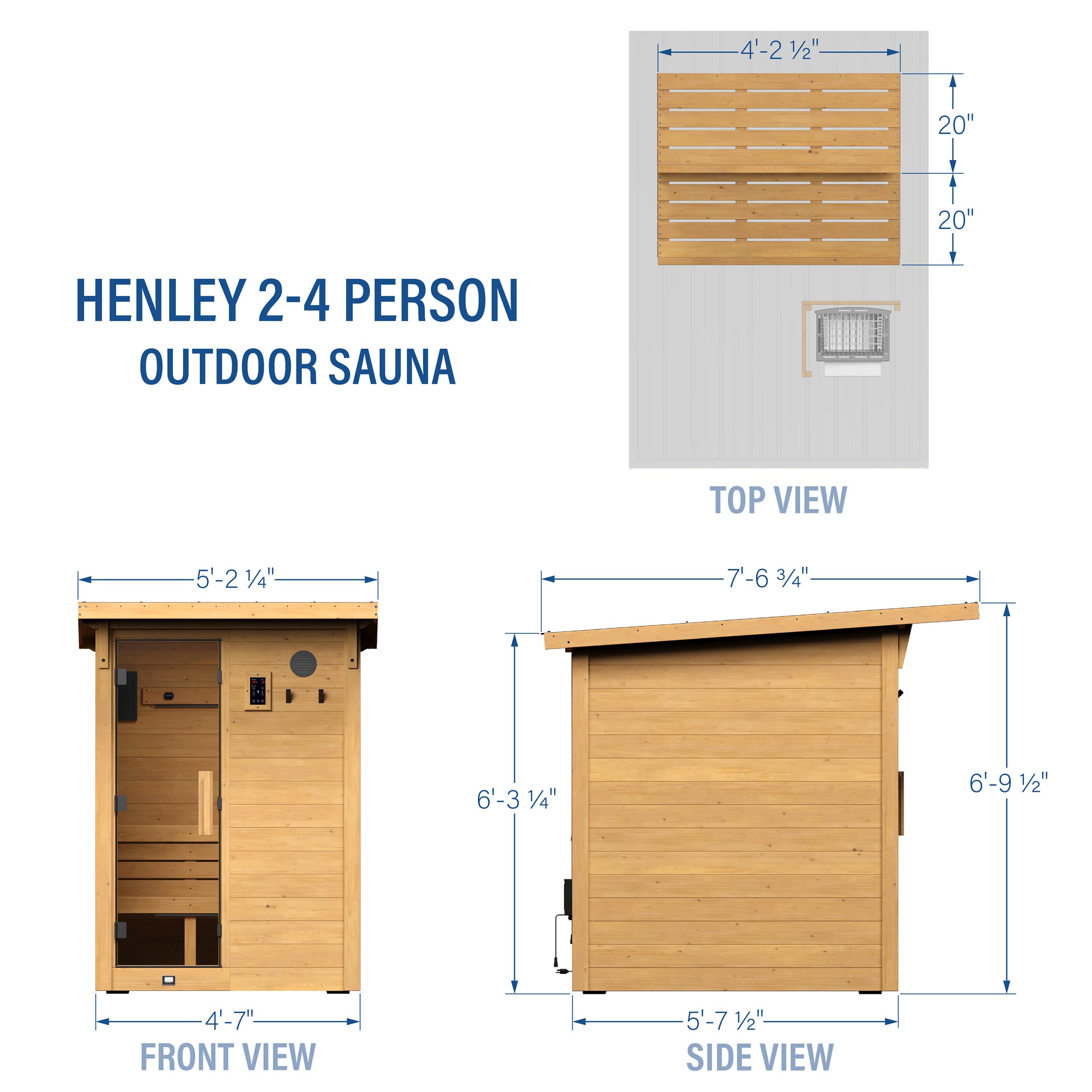 Henley Outdoor Cabin Sauna – 2-4 Person - view 6