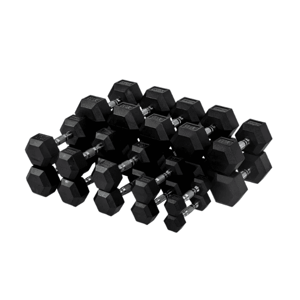 5-50lb Dumbbell Set Rubber Hex Dumbbells - view 1