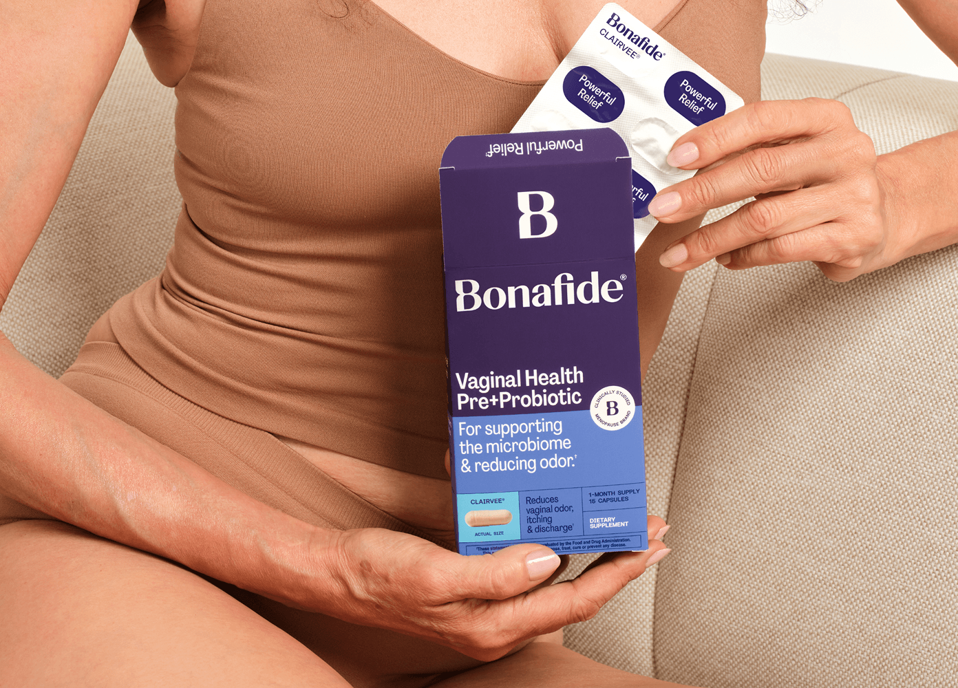 Bonafide Clairvee Vaginal Probiotic for Relief from Odor, Itching & Discharge, 1-Month Supply (15 Capsules) - view 6