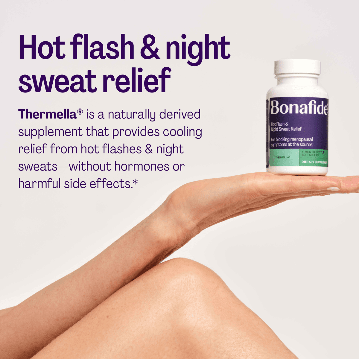 Bonafide Thermella Fast-Acting Hot Flash and Night Sweats Relief. — 1-Month Supply (60 Tablets) - view 5