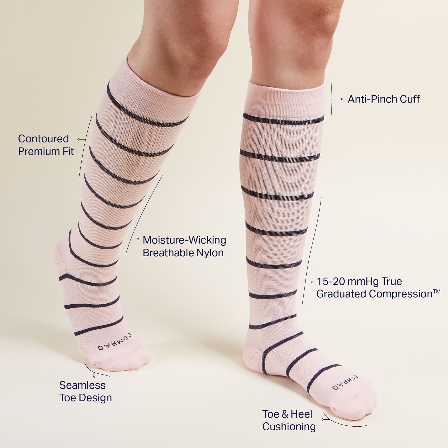 Knee-High Compression - Stripes - view 3