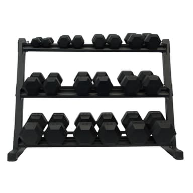 Product image for Body-Solid 5 to 50 lb. Rubber Dumbbell Set