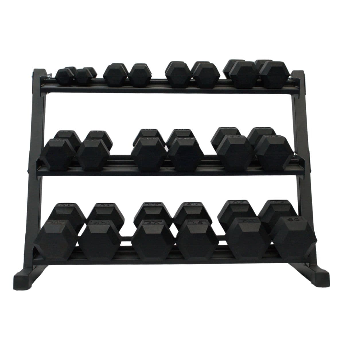 Body-Solid 5 to 50 lb. Rubber Dumbbell Set - view 1