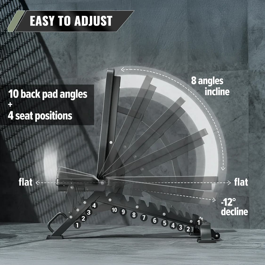 Major Fitness Adjustable Bench - view 3