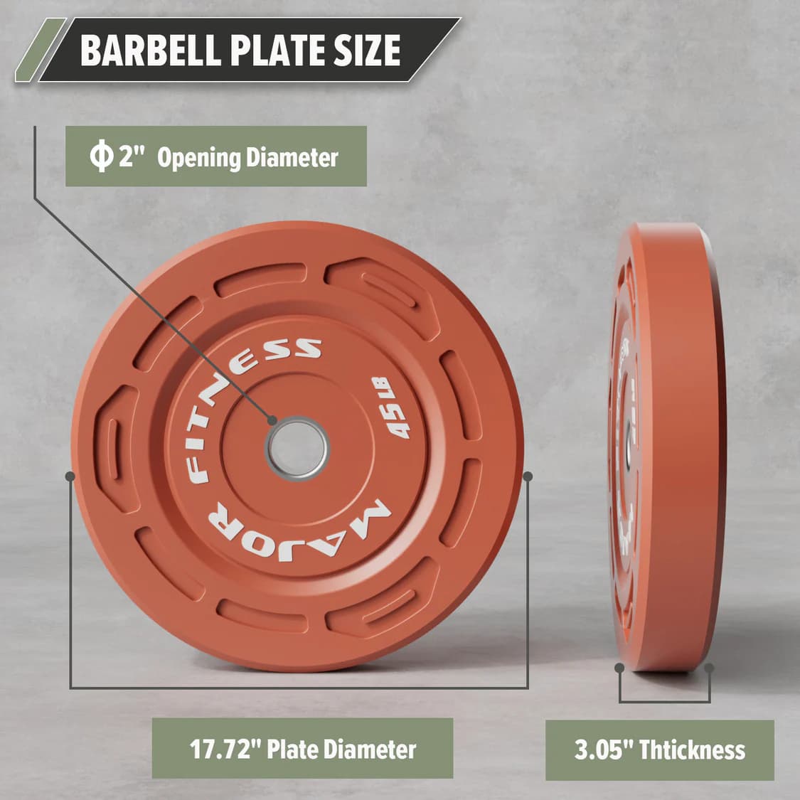 Major Fitness Color Grip Low Bounce Bumper Plates - view 2