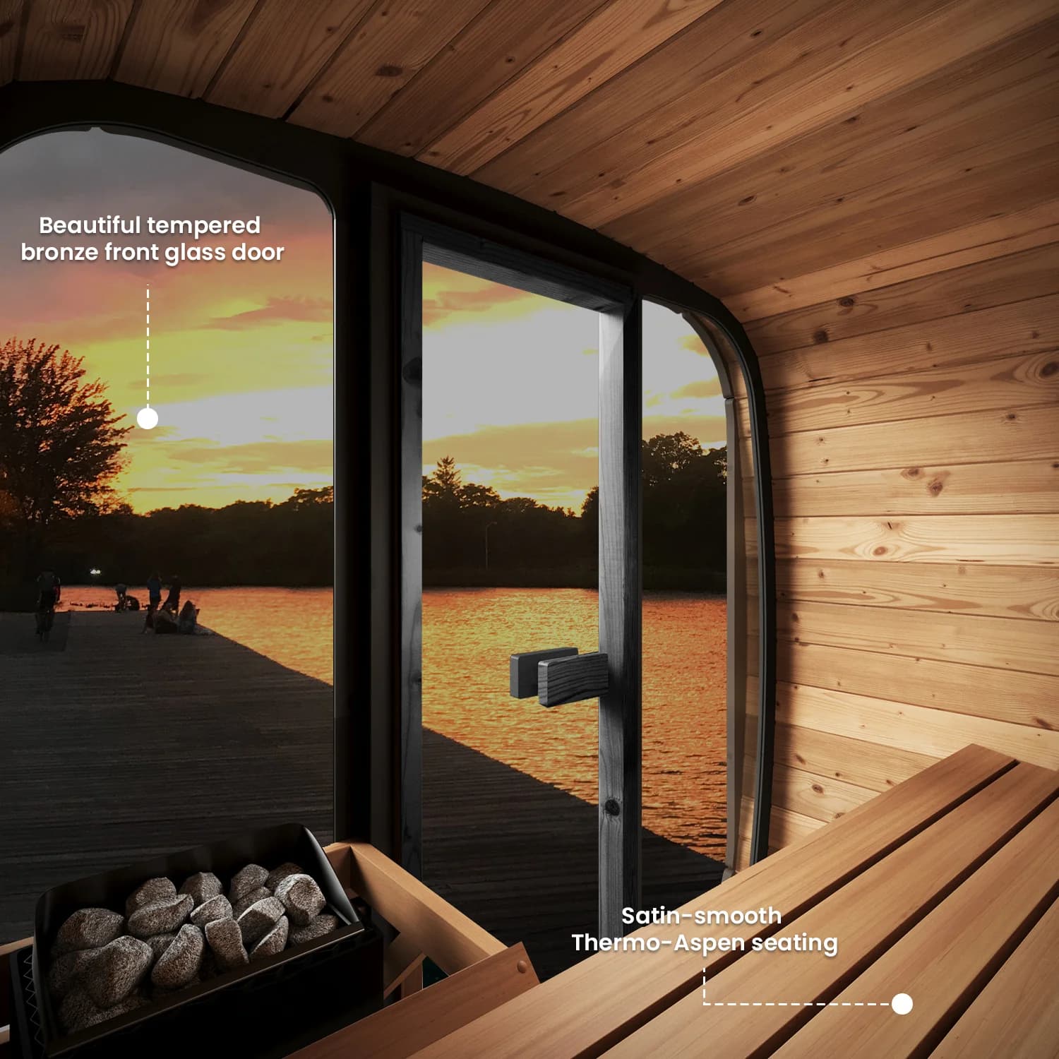 SaunaLife 3-Person Cube-Series Outdoor Home Sauna - view 5