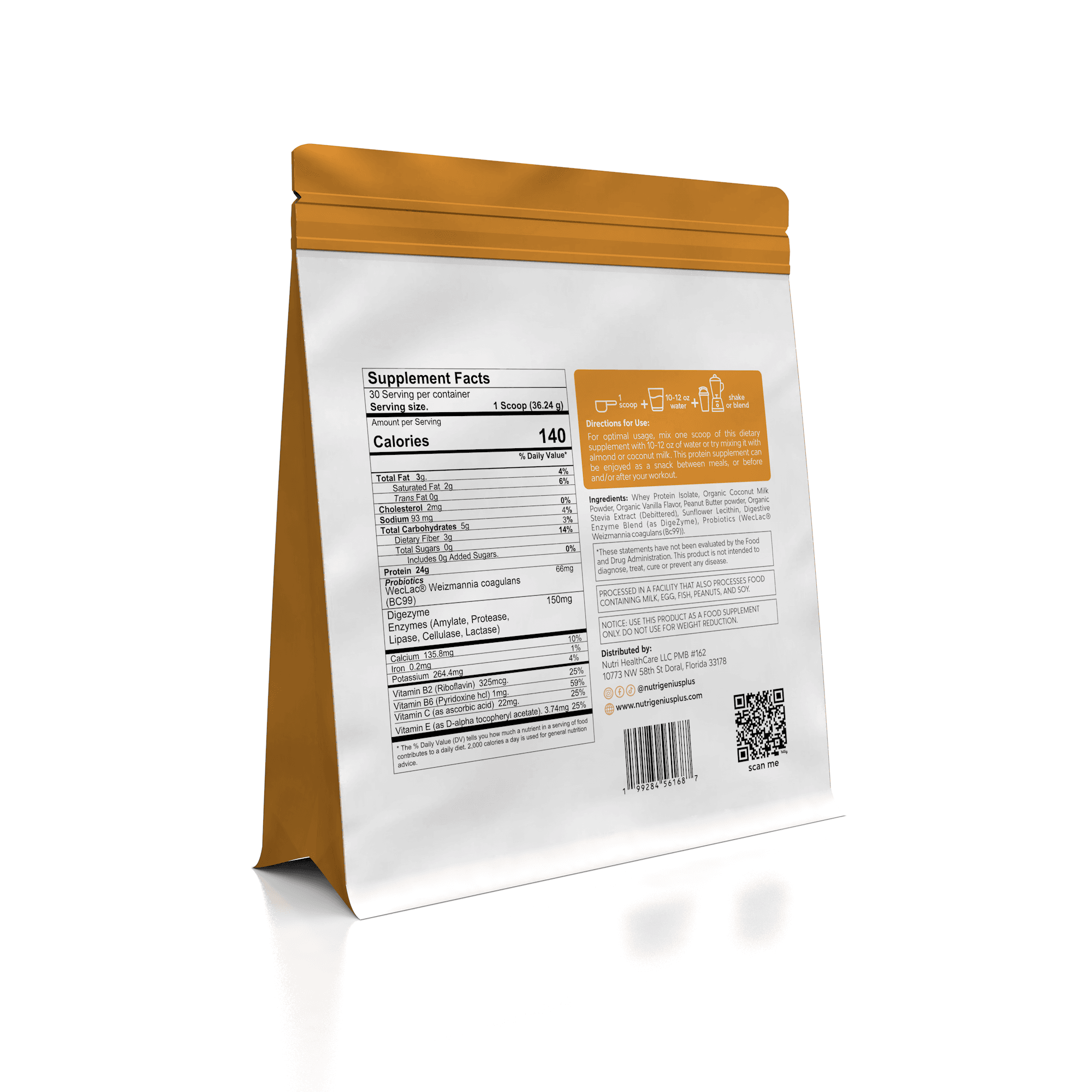 Whey Protein Isolate Nutri Genius Plus - Peanut Butter 30 servings - view 2