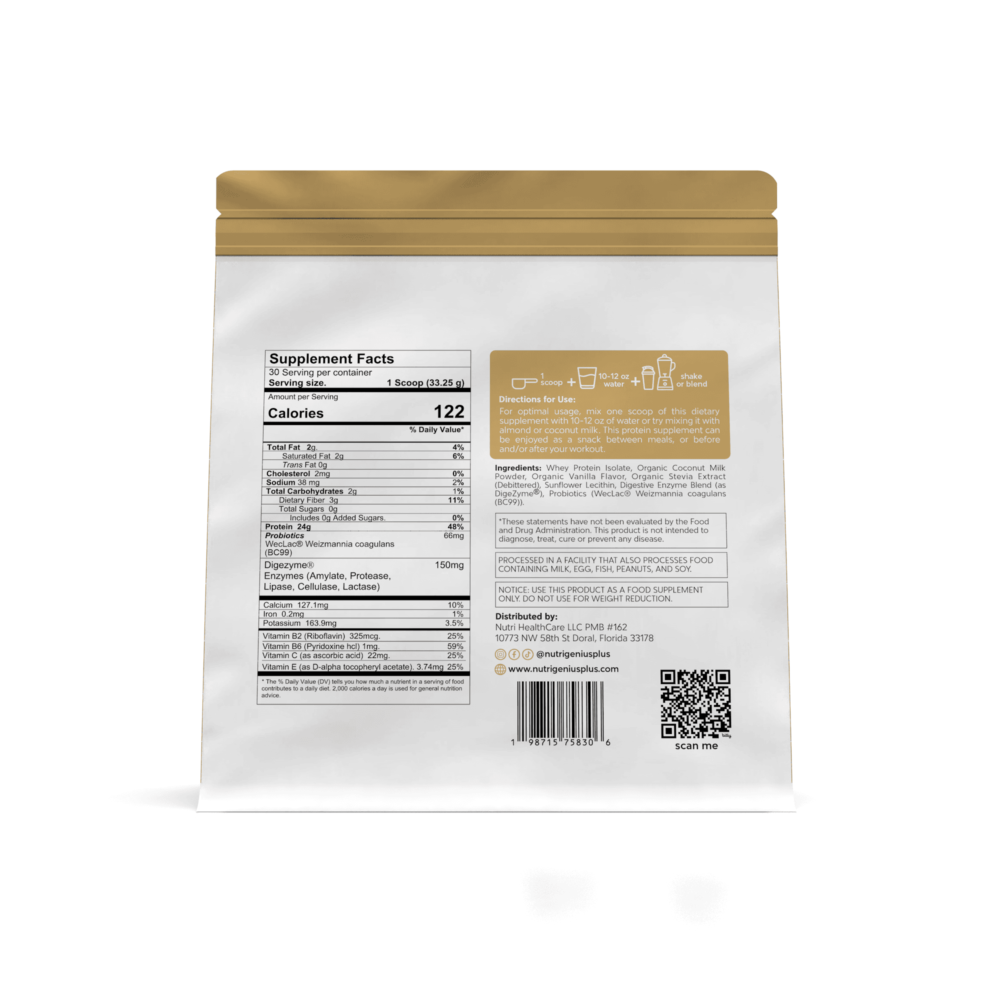 Whey Protein Isolate Nutri Genius Plus - Vanilla 30 servings - view 2