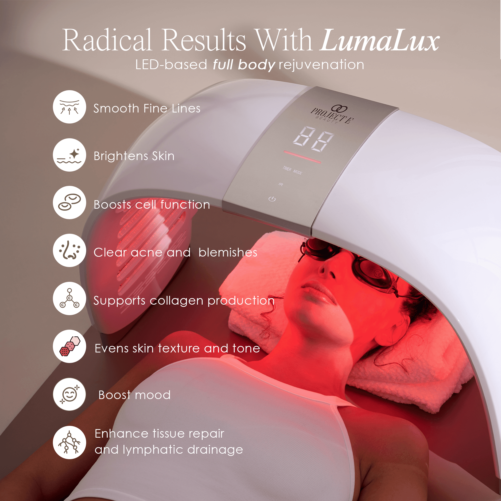 LumaLux Dome Face & Body LED Red Light Therapy Device - view 2