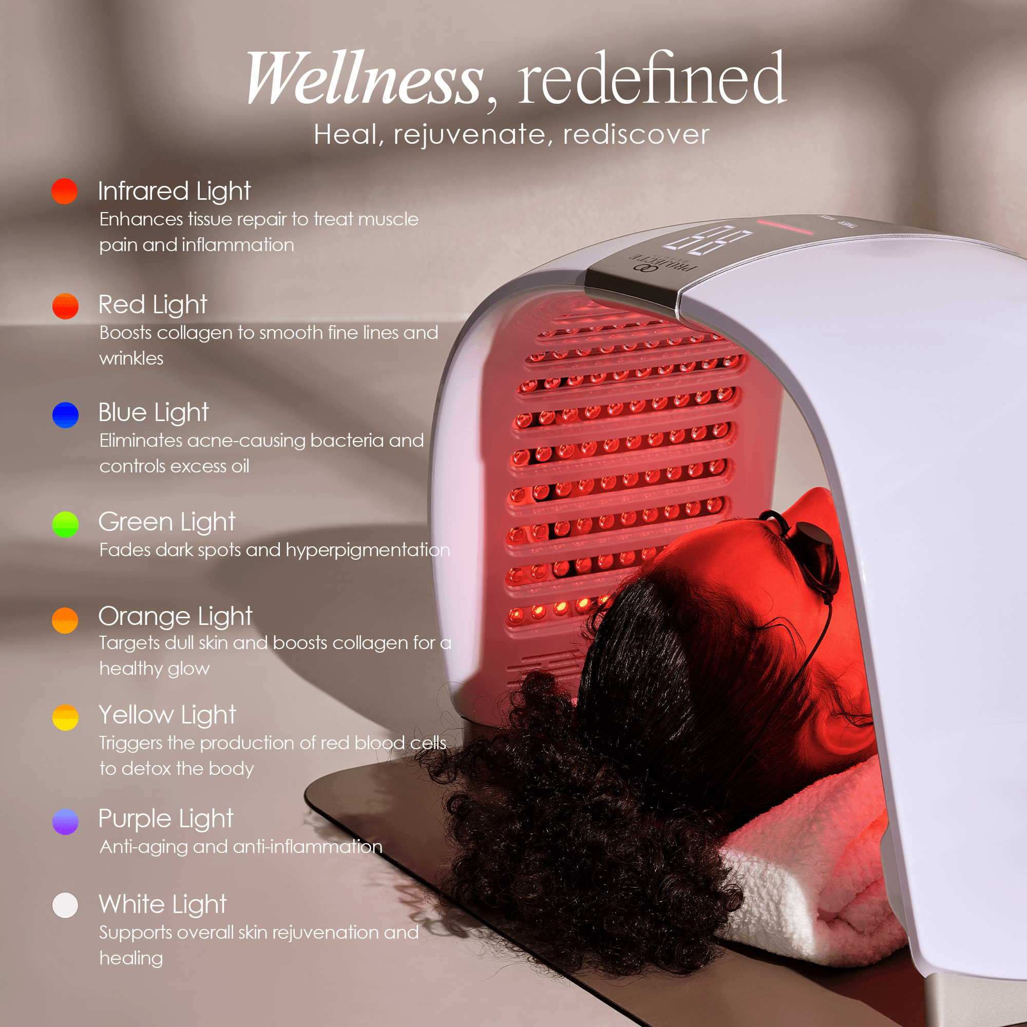 LumaLux Dome Face & Body LED Red Light Therapy Device - view 5