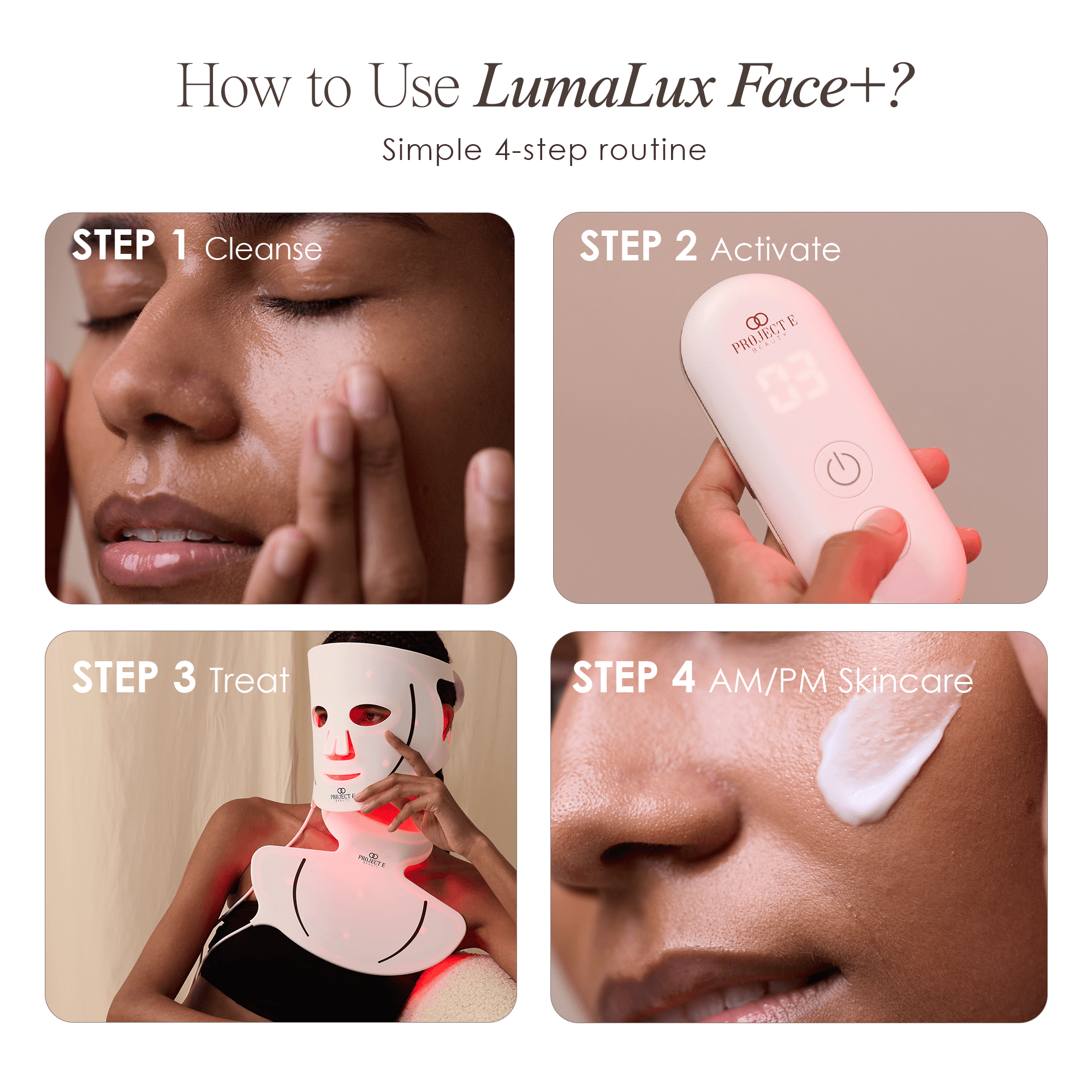 LumaLux Face+ Pro LED Red Light Therapy Face & Neck Mask - view 5