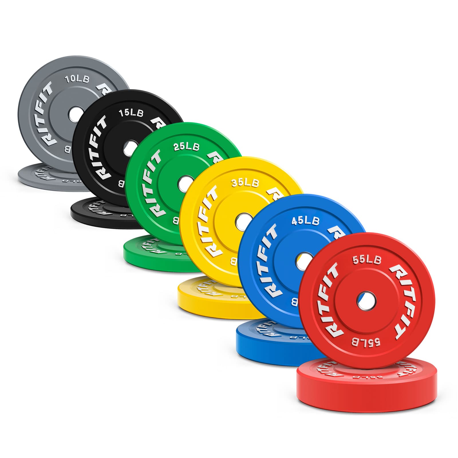 RITFIT Color Bumper Plates Olympic 2-Inch Rubber - view 1