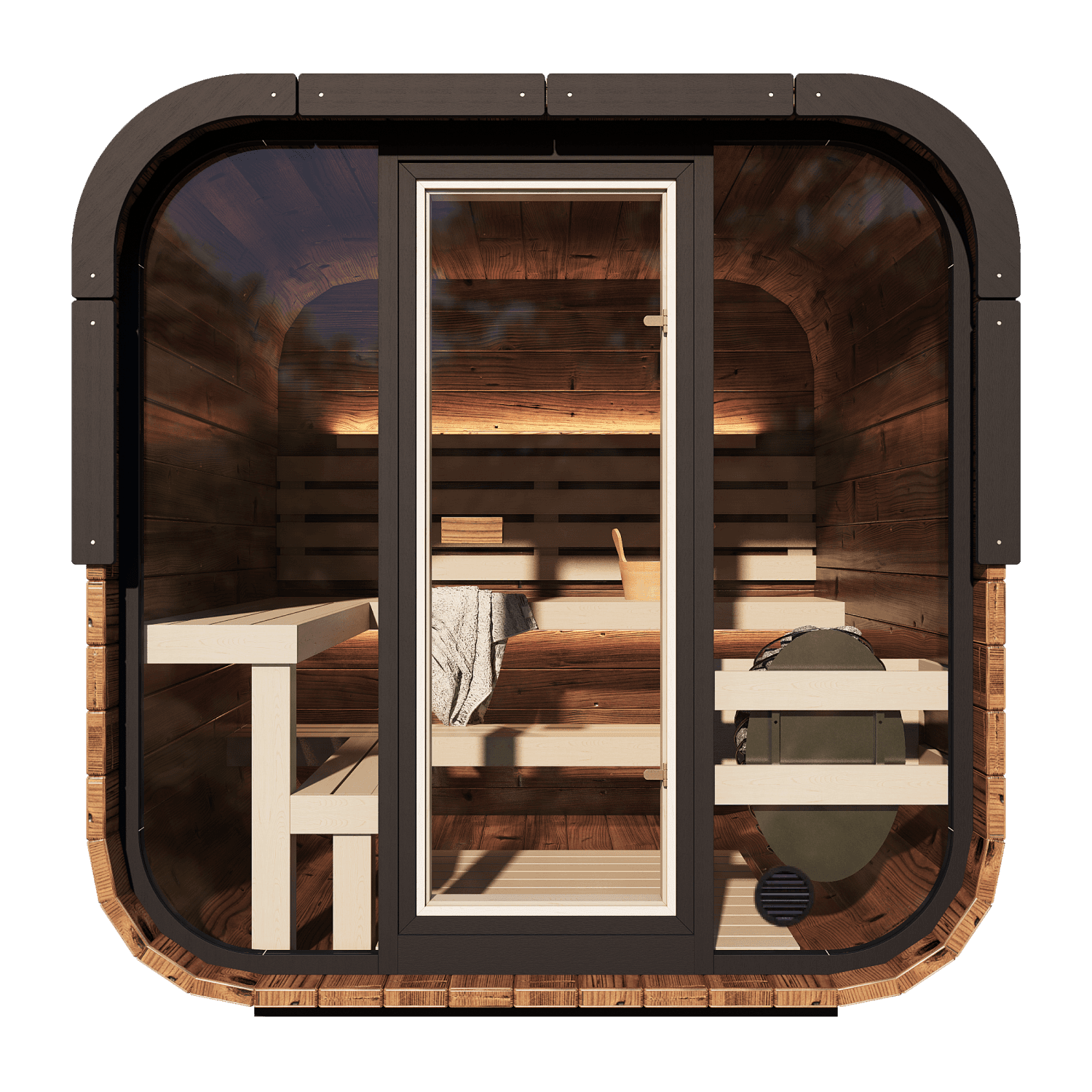 Governor King Front Glass Traditional Outdoor Sauna - view 5