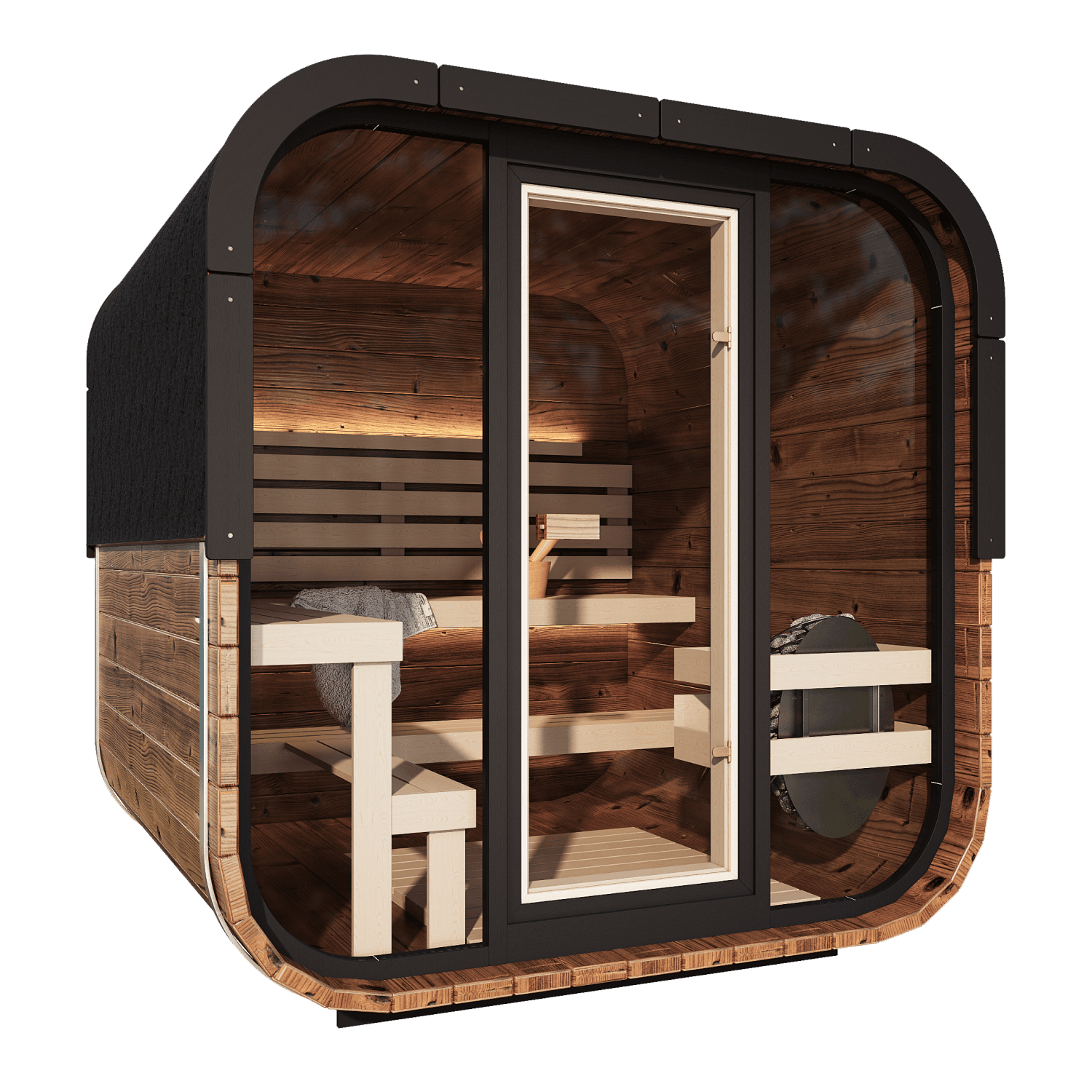 Governor King Front Glass Traditional Outdoor Sauna - view 4