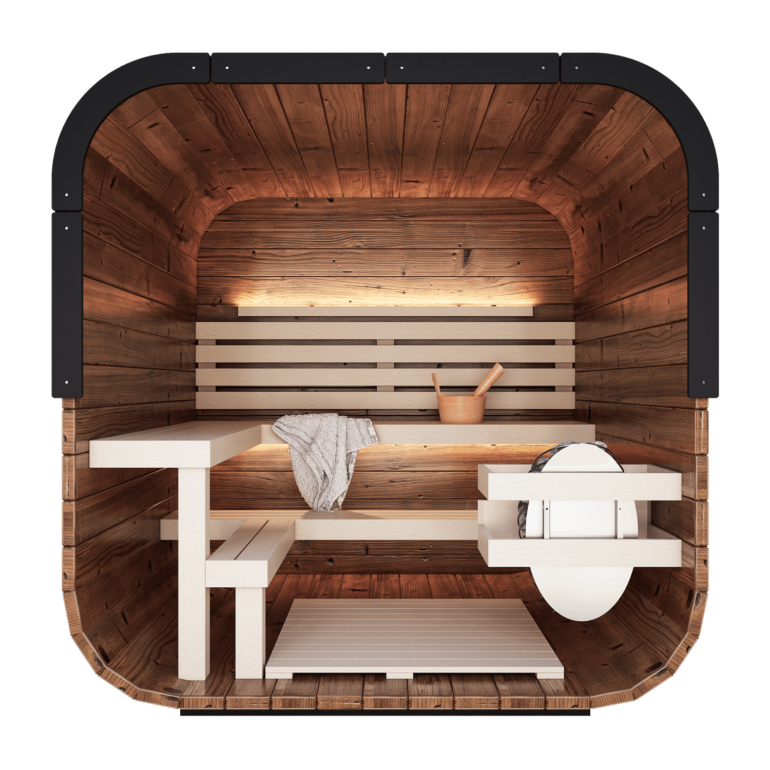 Governor King Front Glass Traditional Outdoor Sauna - view 3