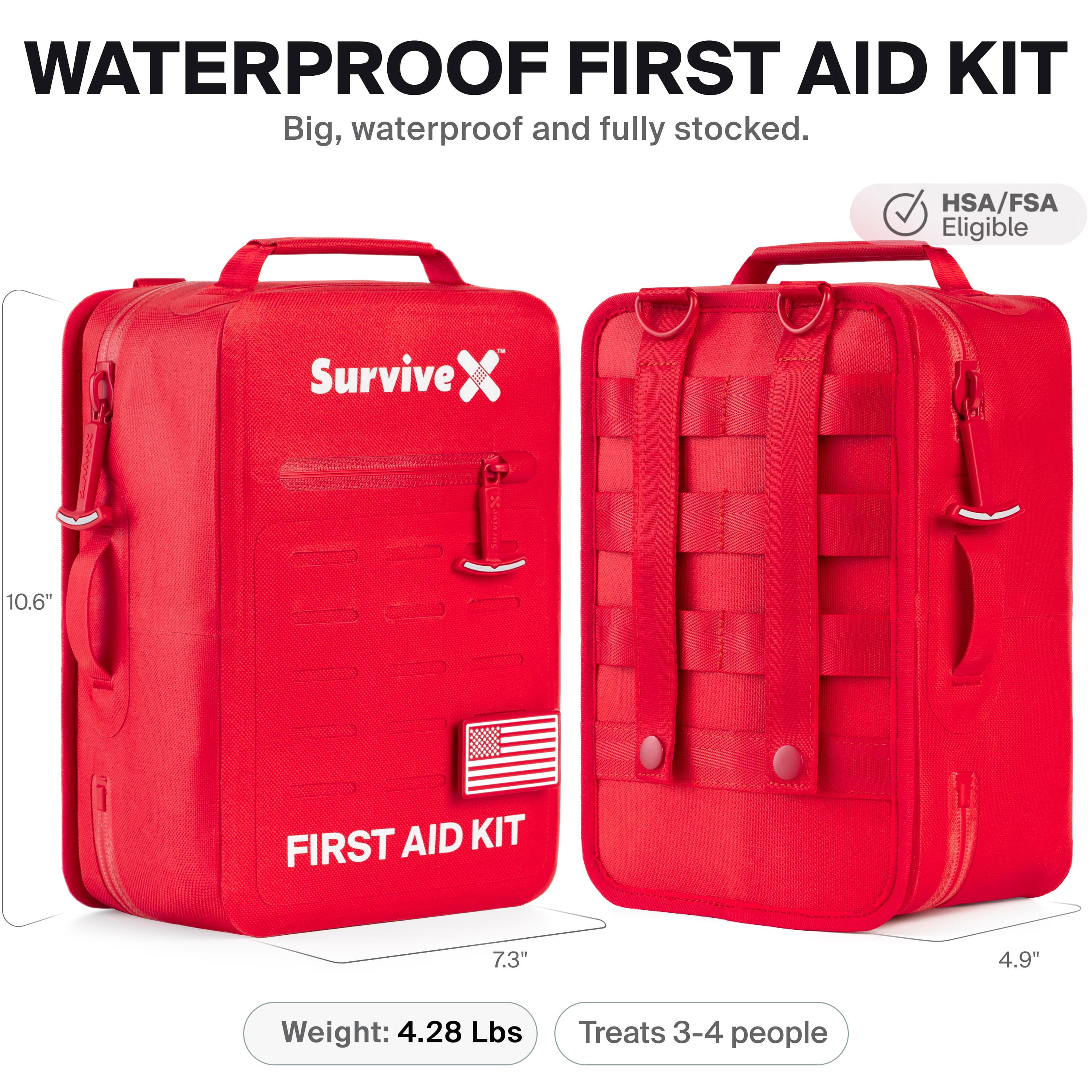 SurviveX Large Waterproof First Aid Kit - view 2