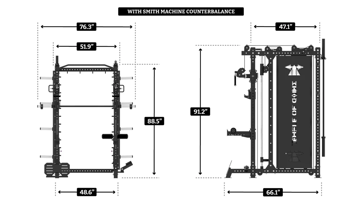 ALL-IN-ONE POWER RACK + FUNCTIONAL TRAINER + SMITH MACHINE VERSION 2 - view 6
