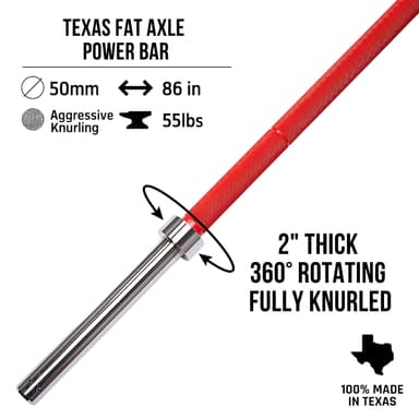 Product image for Texas 2" Fat Axle Power Barbell